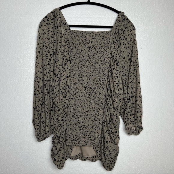 Cato Plus 18/20W Gray w/Black Flecks Knit Peasant Top 3/4 Sleeve - Picture 5 of 7